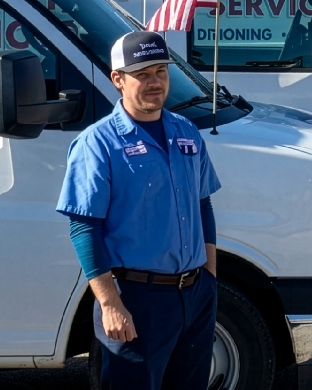 Valley Commercial Service technician in a company cap and uniform