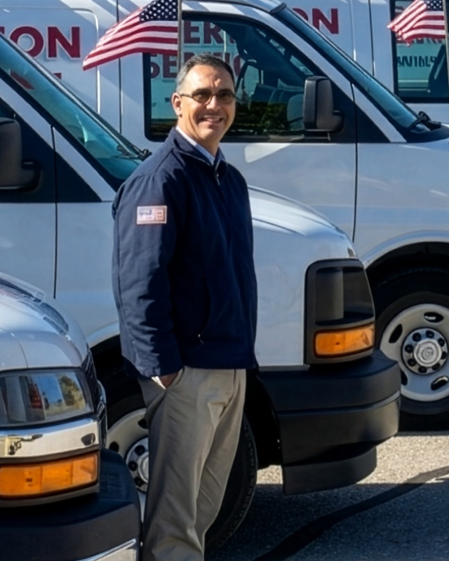 Valley Commercial Service technician in a blue uniform shirt